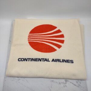 Vtg Pendleton Virgin Wool Travel Blanket Continental Airlines Logo USA 45" x 50"